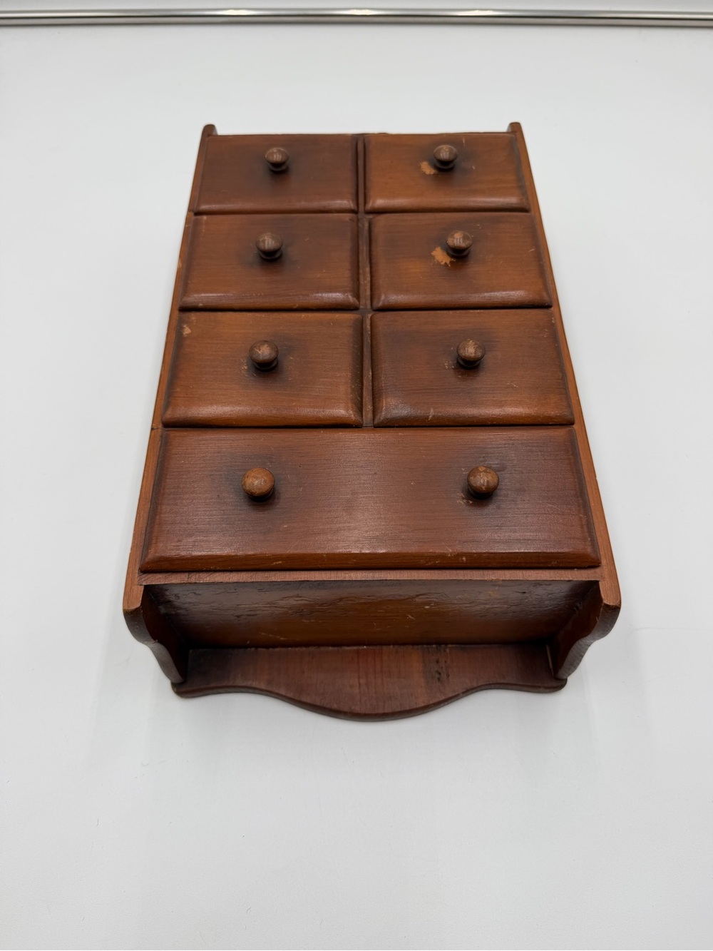 Vintage Wooden Apothecary Spice Cabinet 8 Drawer Farmhouse Wall Shelf - Picture 3 of 10
